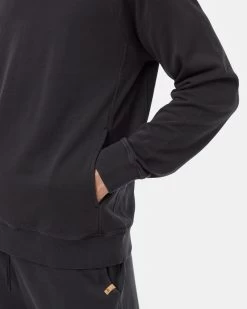 Tentree Organic French Terry Raglan Crew -Tentree Sales Store Mens organic cotton crew black TCM4572 0164 5