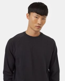 Tentree Organic French Terry Raglan Crew -Tentree Sales Store Mens organic cotton crew black TCM4572 0164 9