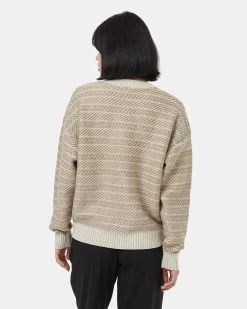 Tentree Highline Intarsia Crew Sweater 6 Tentree Highline Intarsia Crew Sweater -Tentree Sales Store Oatmeal Brown Women s Eco Friendly Sweater TCW5910 3079 4
