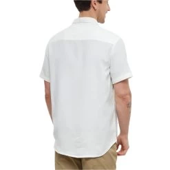 Tentree M Dundas Shirt (Undyed) -Tentree Sales Store Oatmeal Mens Hemp Button Up Short Sleeve Shirt TCM4793 2432 2