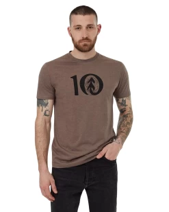 Tentree Woodgrain Ten T-Shirt (Falcon Heather/Meteorite Black)