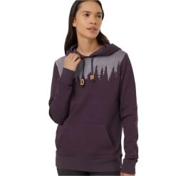 Tentree W Juniper Hoodie (Midnight Plum Heather/White)