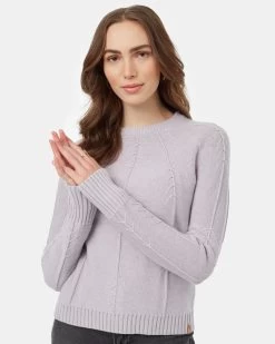 Tentree Highline Treestitch Crew Sweater -Tentree Sales Store Purple Womens Organic Cotton Jumper TCW5892 2177 3