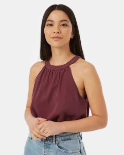 Tentree Cypress Tank -Tentree Sales Store Red Womens Halter Neck TankTop TCW2933 2164 5