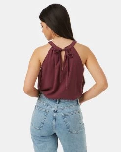 Tentree Cypress Tank -Tentree Sales Store Red Womens Halter Neck TankTop TCW2933 2164 6