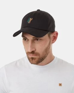 Tentree Tree Wave Sasquatch Tencel Peak Hat -Tentree Sales Store TAU5597 Black Tencel Adjustable Baseball Cap 3