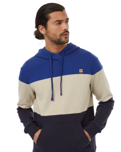 Tentree TreeFleece Blocked Reynard Hoodie (Sodalite Blue/Pale Oak/Midnight Blue)