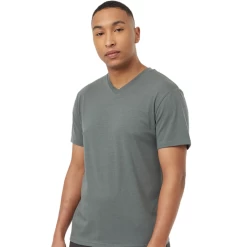 Tentree Men's TreeBlend V-Neck T-Shirt (Light Urban Green)