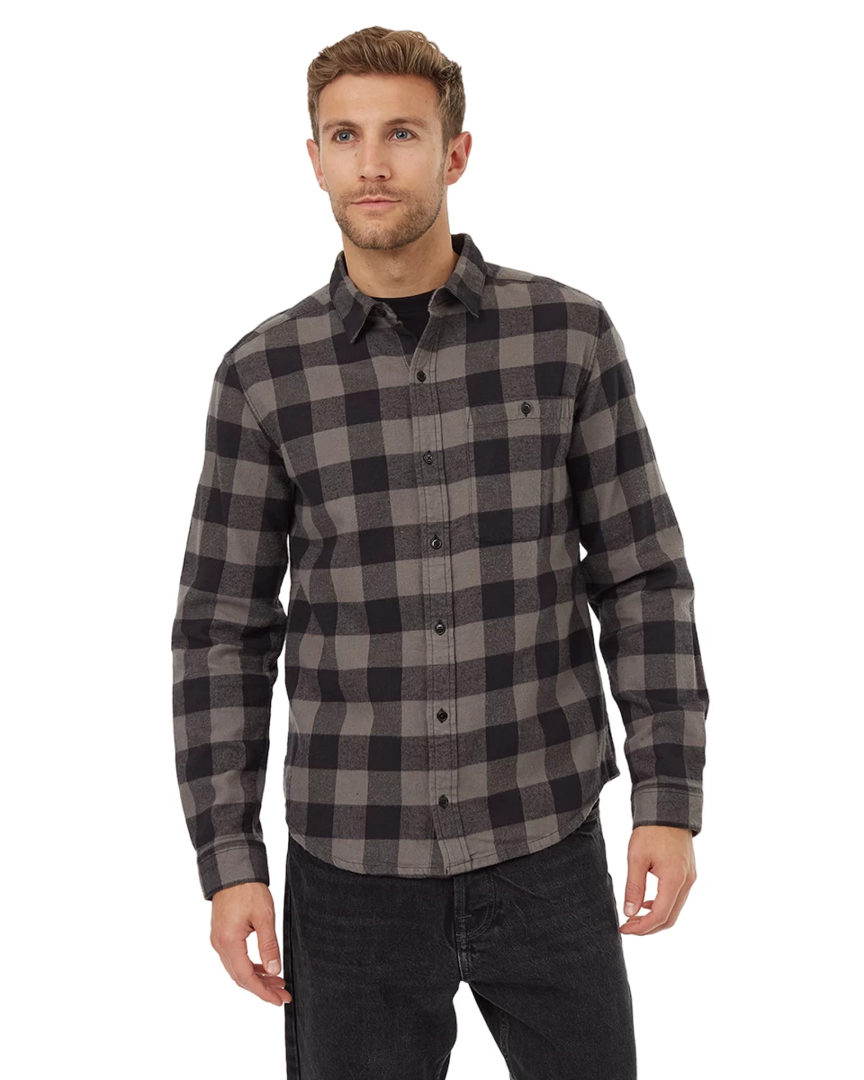 Tentree Kapok Flannel Shirt (Meteorite Black/Granite Grey) 3 Tentree Kapok Flannel Shirt (Meteorite Black/Granite Grey) - Image 3