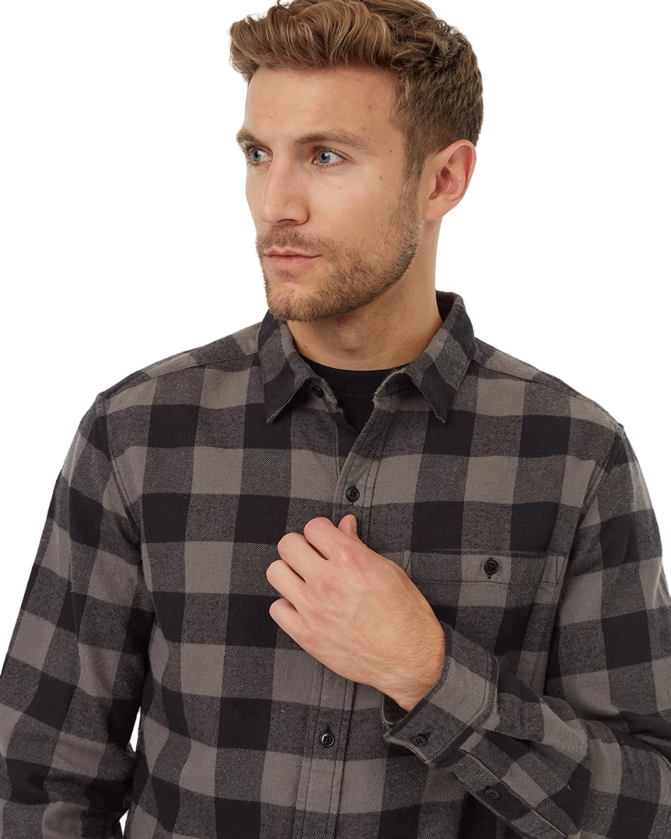 Tentree Kapok Flannel Shirt (Meteorite Black/Granite Grey) 2 Tentree Kapok Flannel Shirt (Meteorite Black/Granite Grey) - Image 2