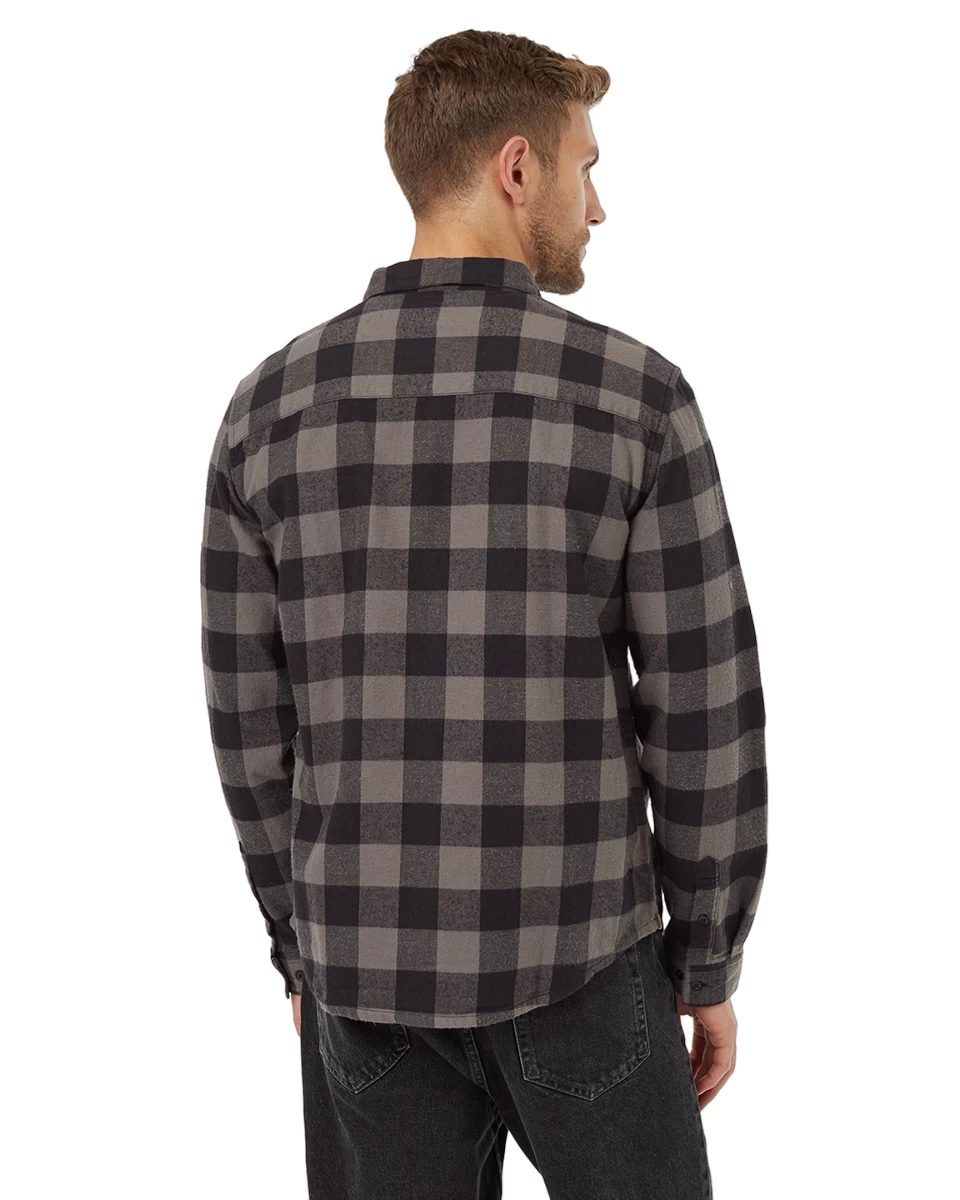 Tentree Kapok Flannel Shirt (Meteorite Black/Granite Grey) 4 Tentree Kapok Flannel Shirt (Meteorite Black/Granite Grey) - Image 4