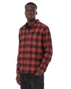 Tentree Kapok Flannel Shirt (Meteorite Black/Spiced Apple)
