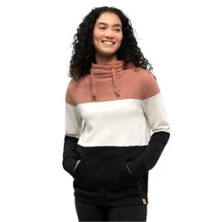 Tentree W TreeFleece Blocked Banshee Hoodie (Clay Tile/Undyed/Meteorite Black)