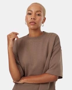 Tentree TreeTerry T-Shirt -Tentree Sales Store TCW4988 Brown French Terry Shortsleeve Sweatshirt 2