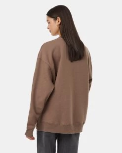 Tentree Hike More Oversized Crew 6 Tentree Hike More Oversized Crew -Tentree Sales Store TCW5503 Brown Organic Cotton Crew Neck Graphic Sweatershirt 2
