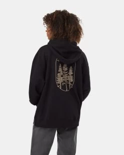 Tentree Lodgepole Oversized Hoodie -Tentree Sales Store TCW5638 Black Organic Cotton Printed Graphic Oversized Hoodie 4