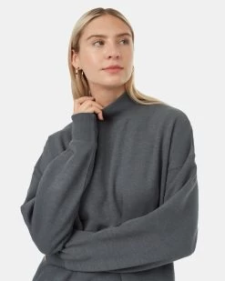 Tentree Treefleece Oversized Mock Neck 8 Tentree Treefleece Oversized Mock Neck -Tentree Sales Store TCW5650 Green Organic Cotton Mock Neck Oversized Fit Sweatshirt 5