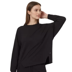 Tentree Women's SoftTerry Light Seamed Fleece (Meteorite Black)