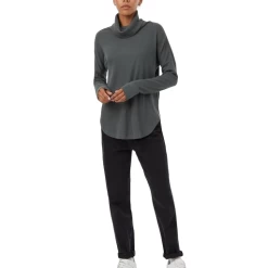 Tentree W TreeWaffle Turtleneck Longsleeve (Urban Green)