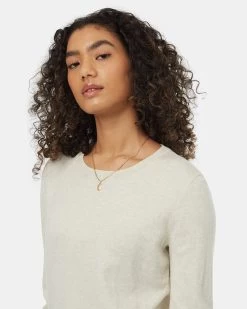 Tentree Highline Fine Gauge Sweater 7 Tentree Highline Fine Gauge Sweater -Tentree Sales Store White Basic Cotton Sweater TCW4941 0453 3