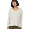 Tentree W TreeWaffle Deep V-Neck Longsleeve (Vintage White Heather)