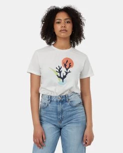 Tentree Coral T-Shirt -Tentree Sales Store White Womens Eco Friendly Short Sleeve T Shirt TCW4979 2676 5