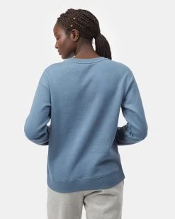 Tentree Plant Trees Crew -Tentree Sales Store Womens Blue Graphic Crewneck Sweater TCW4561 2242 2