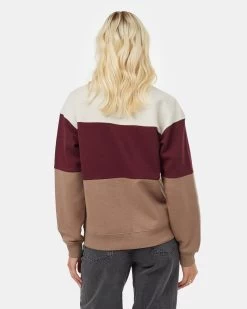 Tentree Treefleece Blocked Crew -Tentree Sales Store Womens Eco Friendly Stripe Pullover crew top TCW4700 2376 4