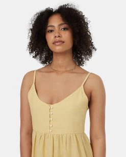 Tentree Hemp Tiered Cami Dress 7 Tentree Hemp Tiered Cami Dress -Tentree Sales Store Yellow Womens Hemp Tiered Cami Dress TCW5009 2416 3