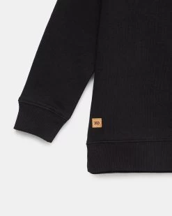 Tentree Kids Golden Forest Crew -Tentree Sales Store black cotton sweatshirt embroidered forest KCU5246 2142 3