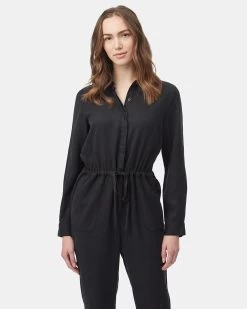 Tentree Tencel Jumpsuit -Tentree Sales Store black eco friendly jumpsuit TCW4527 0164 7