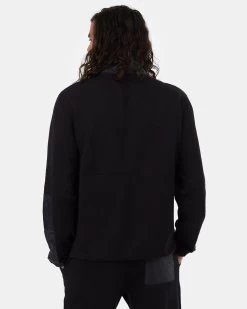 Tentree TreeFleece Woven Panel Half Zip -Tentree Sales Store black halfzip fleece TCM5031 0164 6