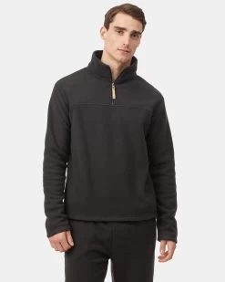 Tentree Fleece 1/4 Zip -Tentree Sales Store black recycled polyester zip up TCM5193 0164 5