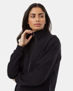 Tentree 1/4 Zip Fleece Dress 6 Tentree 1/4 Zip Fleece Dress -Tentree Sales Store black sweater dress TCW5255 0164 3