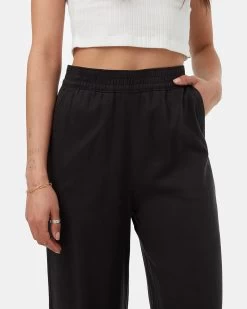 Tentree Tencel Wide Leg Pant -Tentree Sales Store black tencel pants TCW5005 0164 4