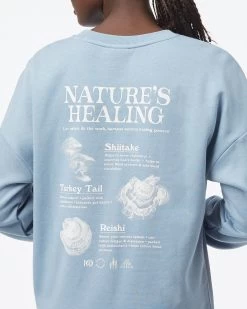 Tentree Nature's Healing Oversized Crew -Tentree Sales Store blue graphic relaxed sweatshirt TCW4558 2268 3