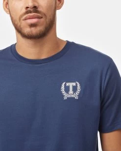 Tentree Crest T-Shirt -Tentree Sales Store blue graphic tshirt TCM4617 1477 3