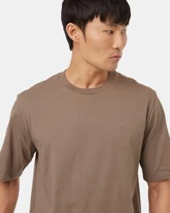 Tentree Organic Cotton Boxy T-Shirt -Tentree Sales Store brown cotton tee TCM5054 2398 3