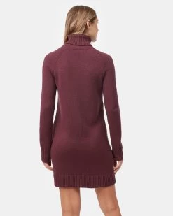 Tentree Highline Turtleneck Dress -Tentree Sales Store brown fleece dress TCW3681 2164 2