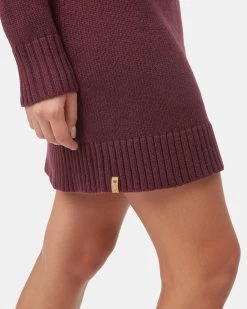 Tentree Highline Turtleneck Dress -Tentree Sales Store brown fleece dress TCW3681 2164 4