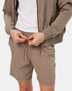 Tentree Recycled Nylon Pull On Short -Tentree Sales Store brown nylon shorts TCM5043 2398 3