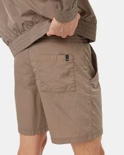 Tentree Recycled Nylon Pull On Short -Tentree Sales Store brown nylon shorts TCM5043 2398 4