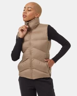Tentree Cloud Shell Puffer Vest -Tentree Sales Store brown puffy vest TCW4487 2261 3