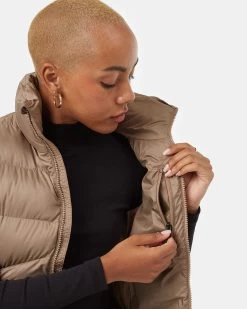 Tentree Cloud Shell Puffer Vest -Tentree Sales Store brown puffy vest TCW4487 2261 5