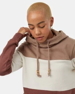 Tentree Blocked Banshee Hoodie -Tentree Sales Store brown red cotton hoodie TCW2786 2379 3