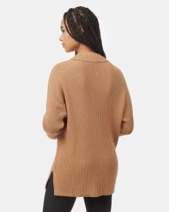 Tentree Highline Rib Tunic Sweater -Tentree Sales Store brown tunic sweater TCW4504 2016 2