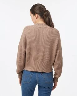 Tentree Highline 1/4 Zip Mock Neck -Tentree Sales Store brown zip fleece TCW4502 2261 3