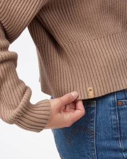 Tentree Highline 1/4 Zip Mock Neck -Tentree Sales Store brown zip fleece TCW4502 2261 5