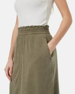 Tentree Tencel Midi Skirt 7 Tentree Tencel Midi Skirt -Tentree Sales Store green mid length skirt TCW5600 0012 3