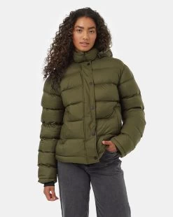Tentree Cloud Shell Mid-Length Unisex Puffer -Tentree Sales Store green puffer shell jacket TCU3533 0012 4